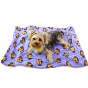 Silly Monkey Ultra-Plush Blanket (Color: Lavender, size: 30" x 20")